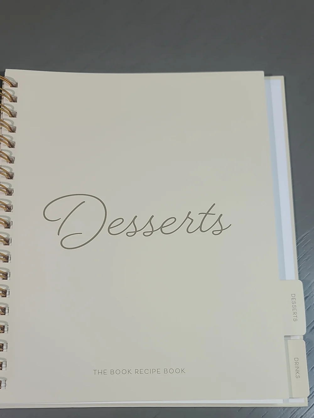 Recipe Book Journal with Gold Spiral -